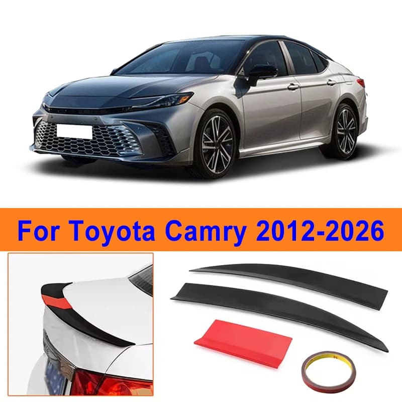 For Toyota Camry 2012-2026 3-Section ABS Rear Trunk Spoiler 115-125cm Adjustable Sports Decor Top Wing Car Exterior Parts