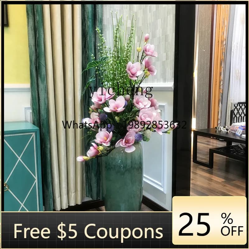 Ceramic Large Vase Imitation Flower Arrangement Entrance Light Luxury Simple Modern Living Room Vase Ornament