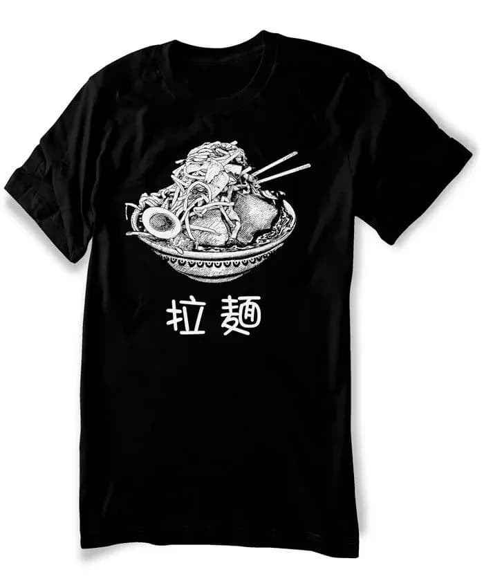 Unique Japanese Noodles Ramen Jiro Printed T-Shirt. Summer Cotton O-Neck Short Sleeve Mens T Shirt New S-3XL
