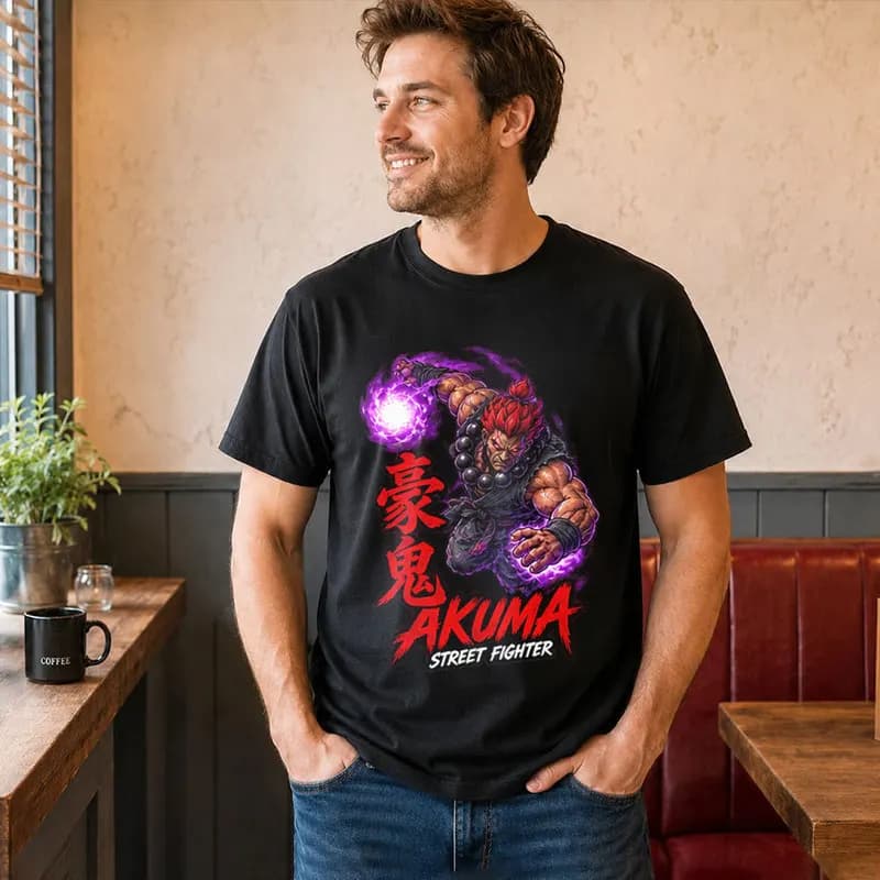 Akuma Street Fighter T shitr Cool Anime Gamer Gift 0813 Retro Arcade Fighting Game Tee Hadouken World Warriors Unisex Top S-6XL
