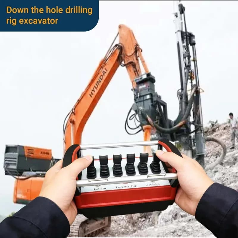 Industrial Hydraulic Wireless Remote Custom Red-Black Transmitter & Aluminum Receiver 7 Customizable Functions