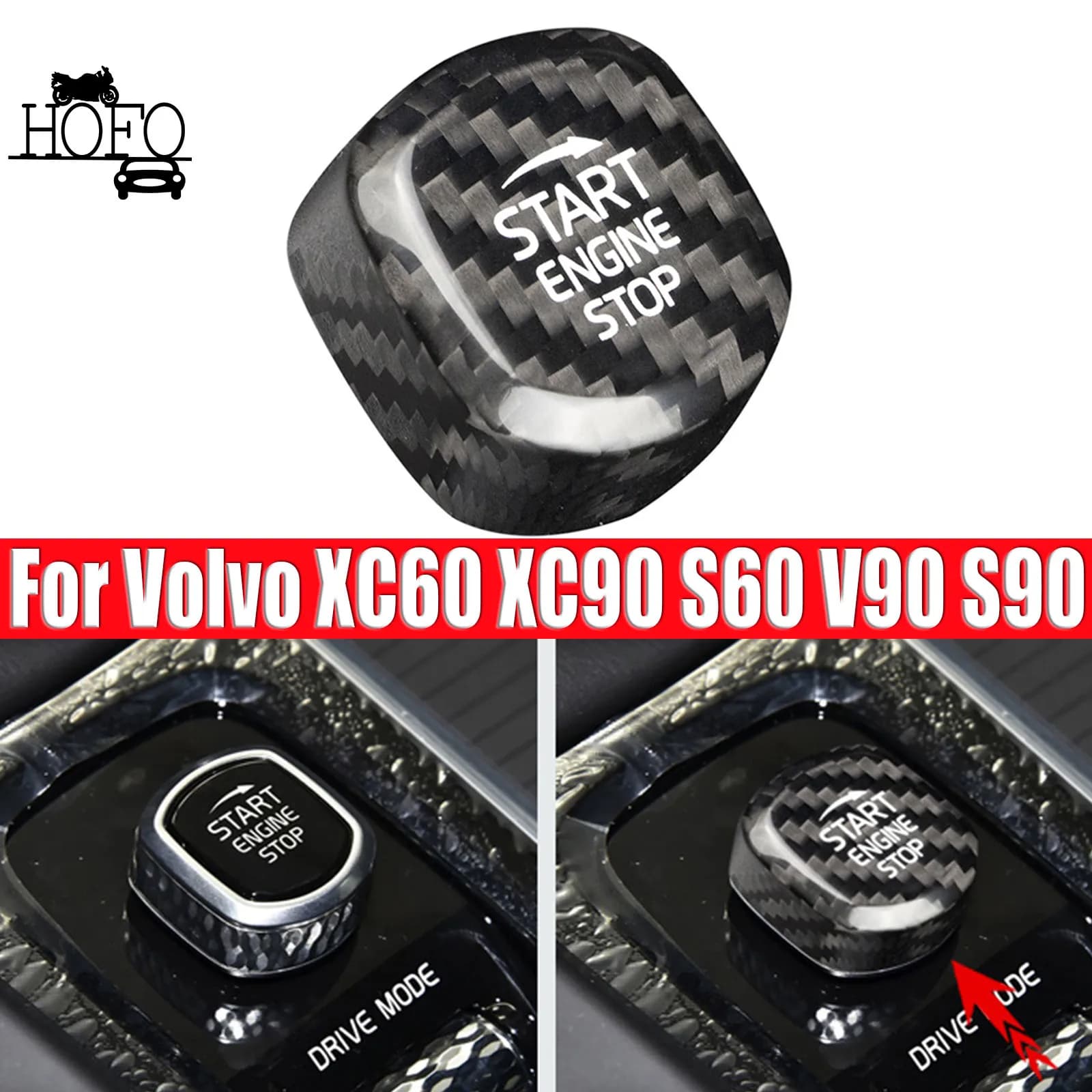 For Volvo XC60 XC90 S60 V90 S90 Engine Start Stop Button Cover Trim