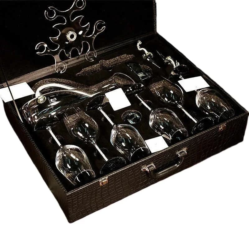 High-grade light luxury crystal goblet red wine glass set household decanter upside down cup holder red wine set
