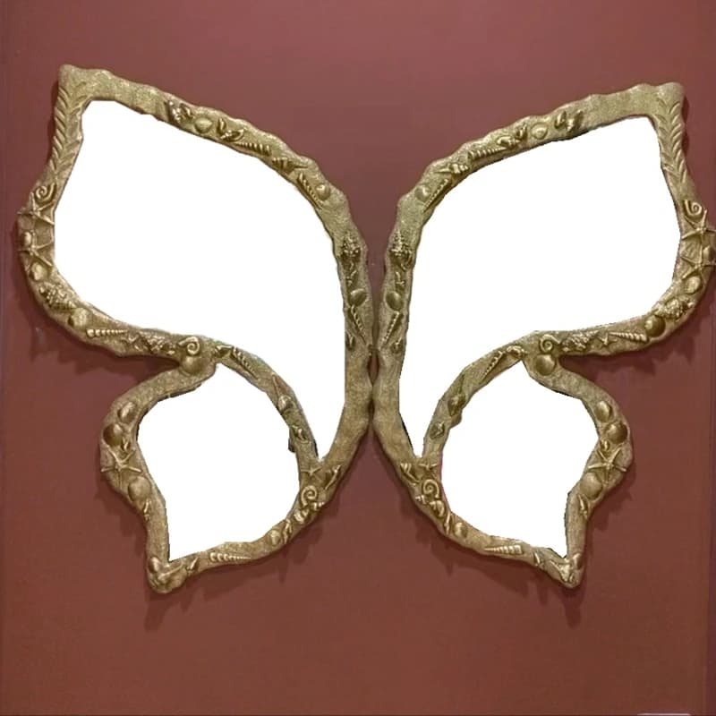 Wall fireplace porch mirror butterfly shape conch shell decoration 1 meter bronze mirror