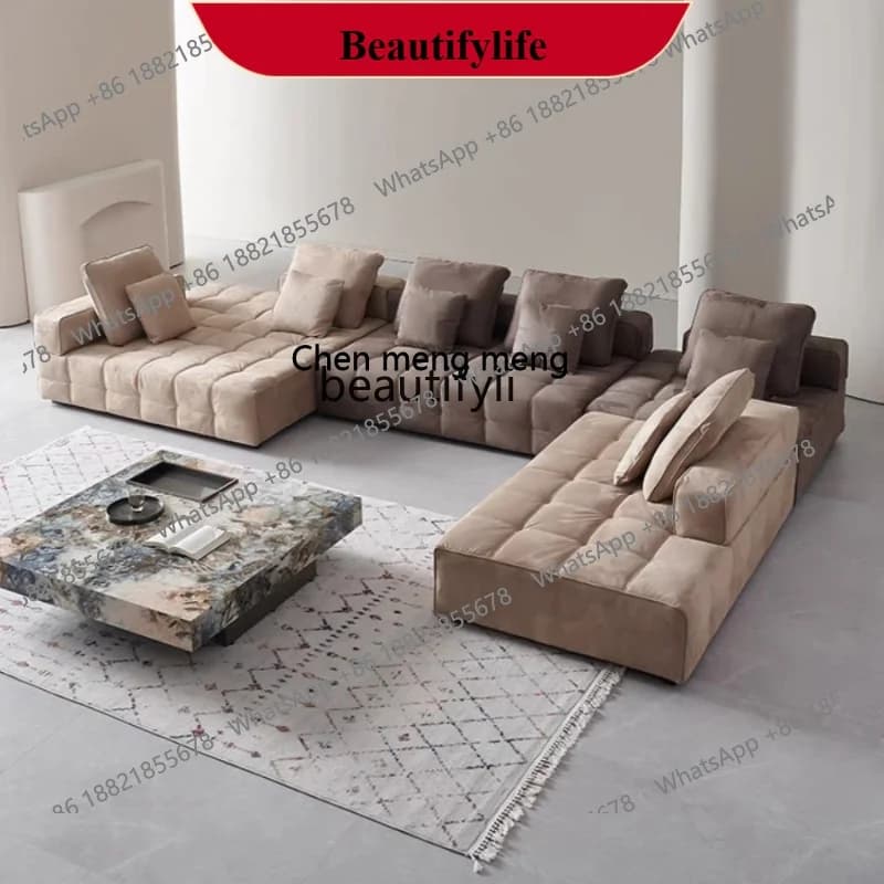 z183 Italian minimalist, fabric sofa combination modern simple light luxury designer living room straight row module sofa