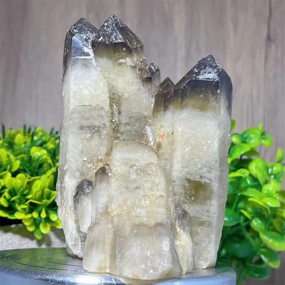 Smoeky Quartz Cluster Secimen Stone Ore Raw Crystal Natural Reiki Mineral Spiritual Specimen Flash Reiki Home Decoration