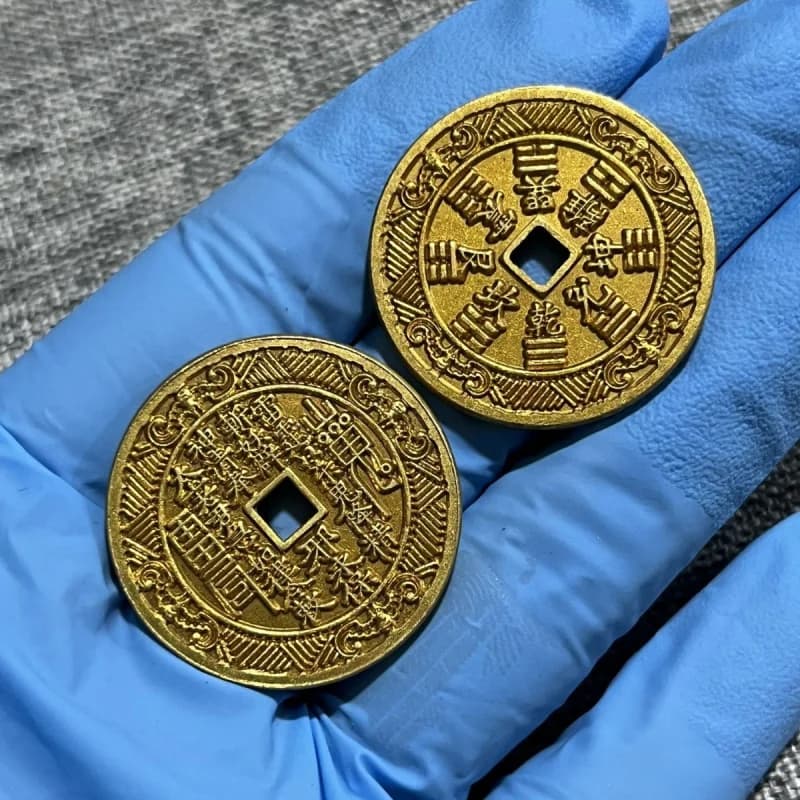Coin Money Carving Mother Copper Coin Collection Qing Dynasty Eight Diagrams Twelve Zodiacs Zhang Angel Evil Spirit Coin