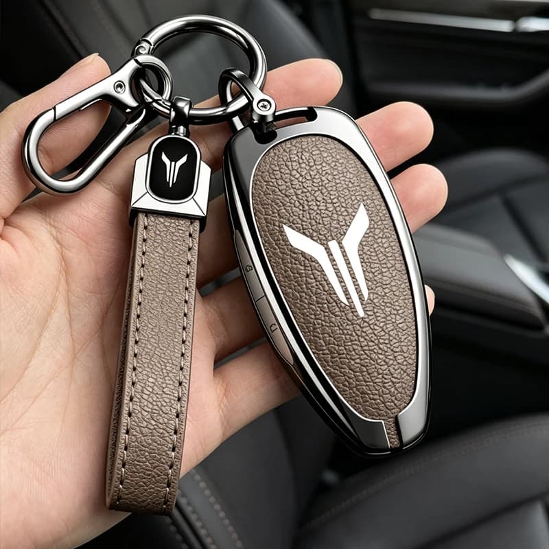 Car Key Case Cover For Voyah Free SUV 2022 2023 2024 2025 Zinc Alloy Leather Protective Shell Interior Accessories