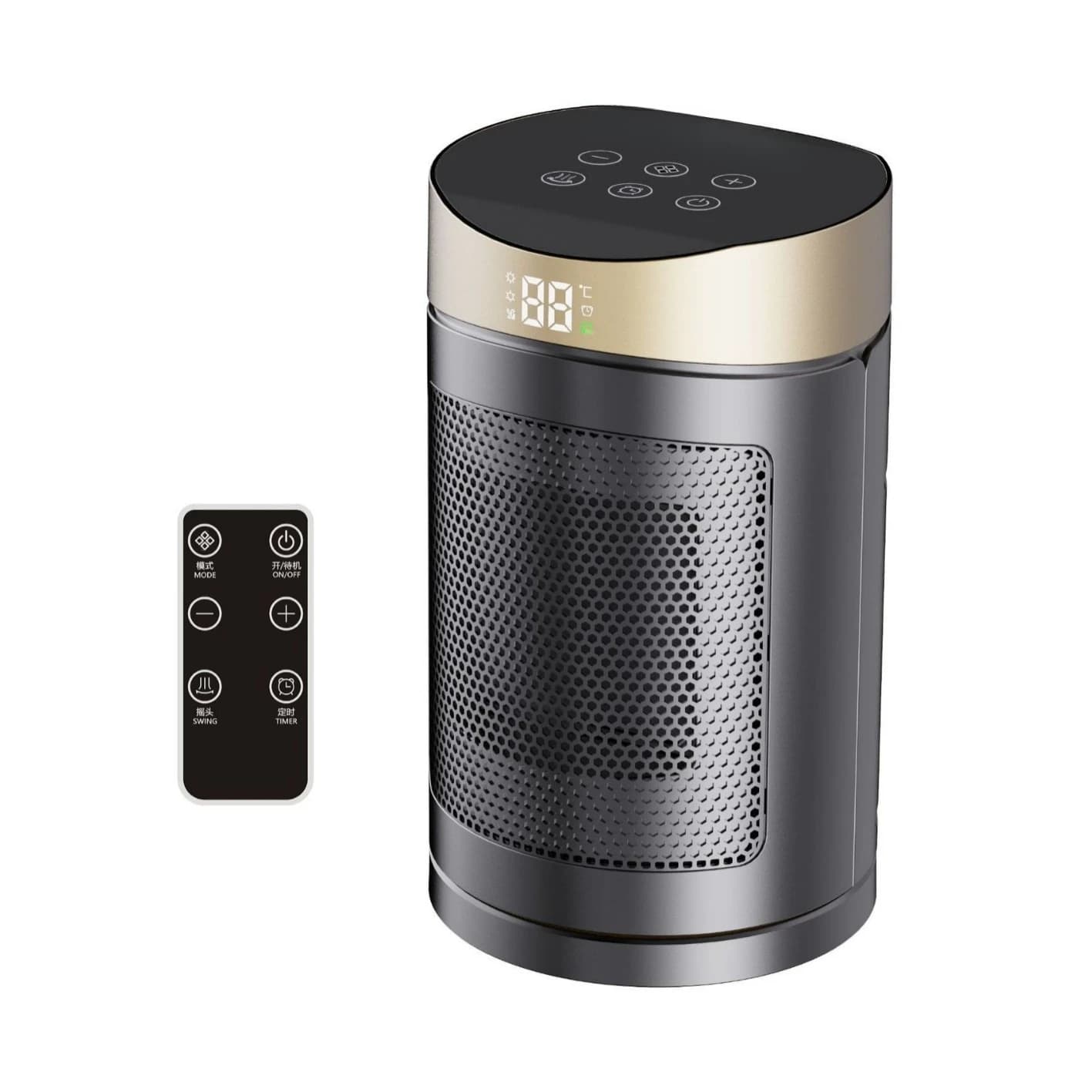 Portable Space Heater with Remote Touch Control Oscillating Standing Fan Heater