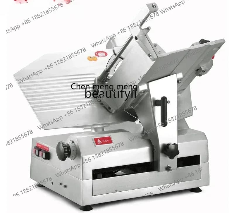 D178  Commercial automatic 12-inch cutting frozen meat machine, beef and mutton hot pot cutting and rolling machine,frozen meat