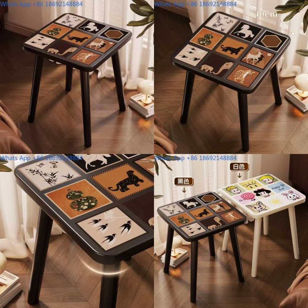 Square side table for living room modern minimalist small coffee table multifunctional balcony table home use