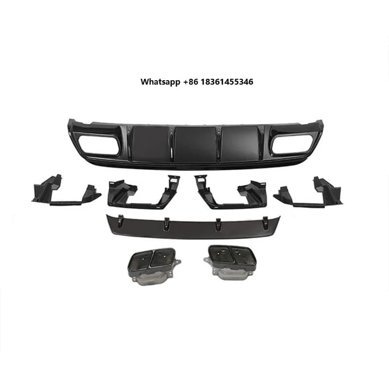 For A45 A-Class W176 2013 Hot Selling Car Accessories High Quality Gloss Black Plastic Rear Lip With Tail Pipes