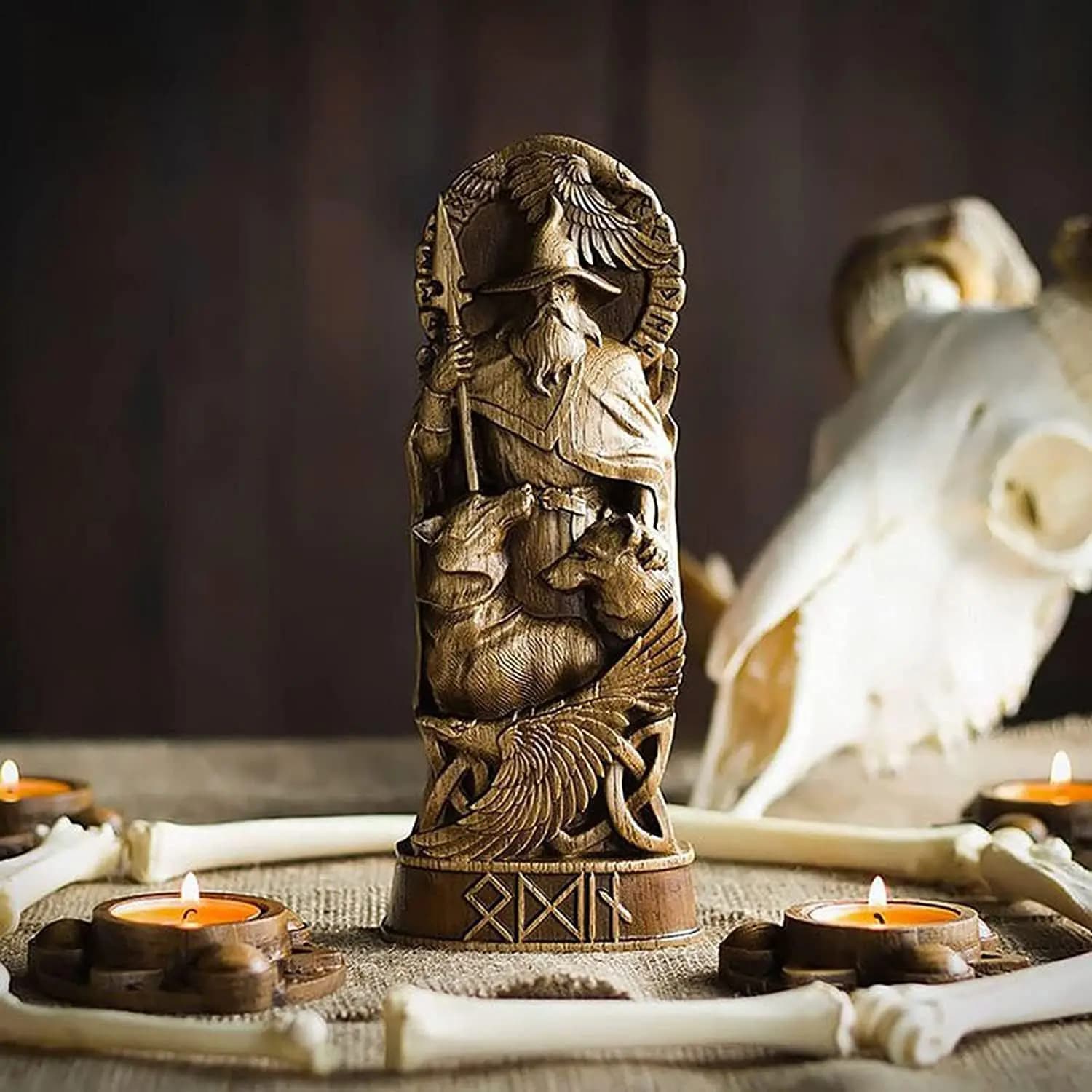 Thor Statue, Norses God Norses Odin Loki Freyja Deity Resin Figurine Craft Toy, Mythology Ornament, Thunder God Home Office Deco