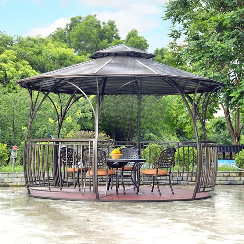 Outdoor leisure pavilion villa garden terrace pavilion courtyard modern waterproof tent outdoor European wrought iron canopy