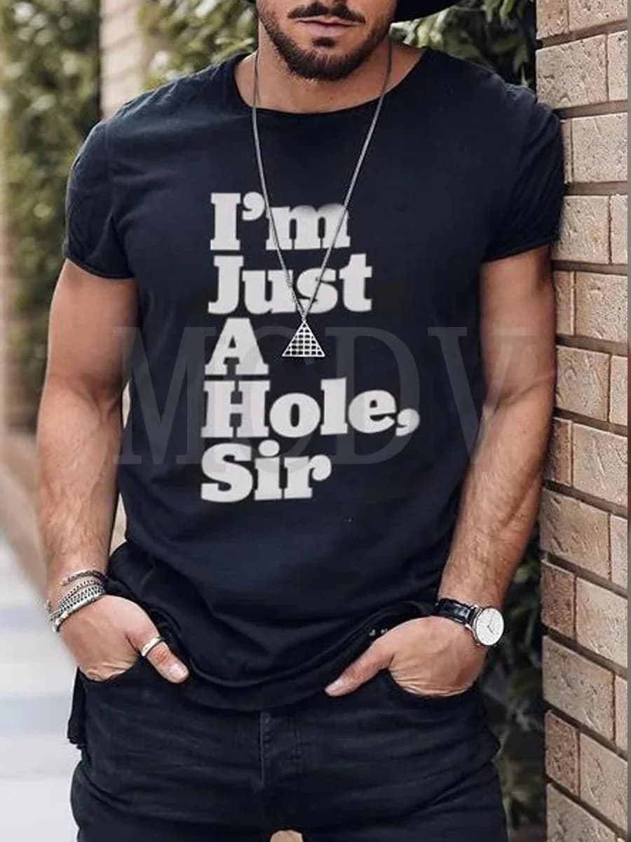 Summer Men's Printed Casual Crew Neck Short Sleeve T-Shirt The Colorful The Best I'm Just A Hole LGBT 3D Printed T Shirt