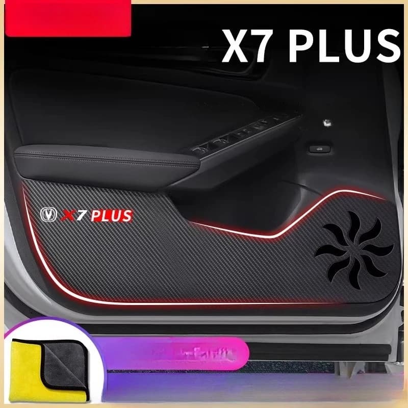 For Changan X7 PLUS 2024 Leather Door Kick Pad Anti-Scratch Protection Panel Interior Car Accessories