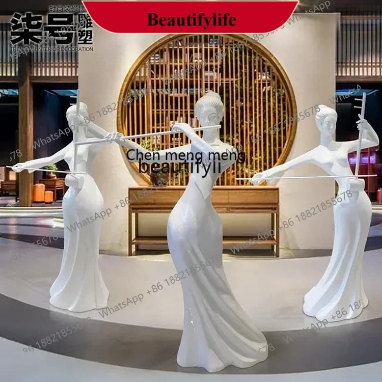 D178  NEW Hotel lobby welcome figure sculpture large floor-to-ceiling ornament aisle, decorative artworks at the entrance of the