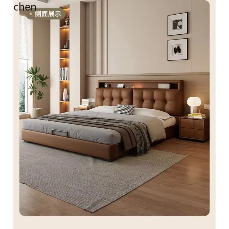 JJ-11  Multifunctional Bed Simple Soft Bed with Headboard Storage Drawer Bed