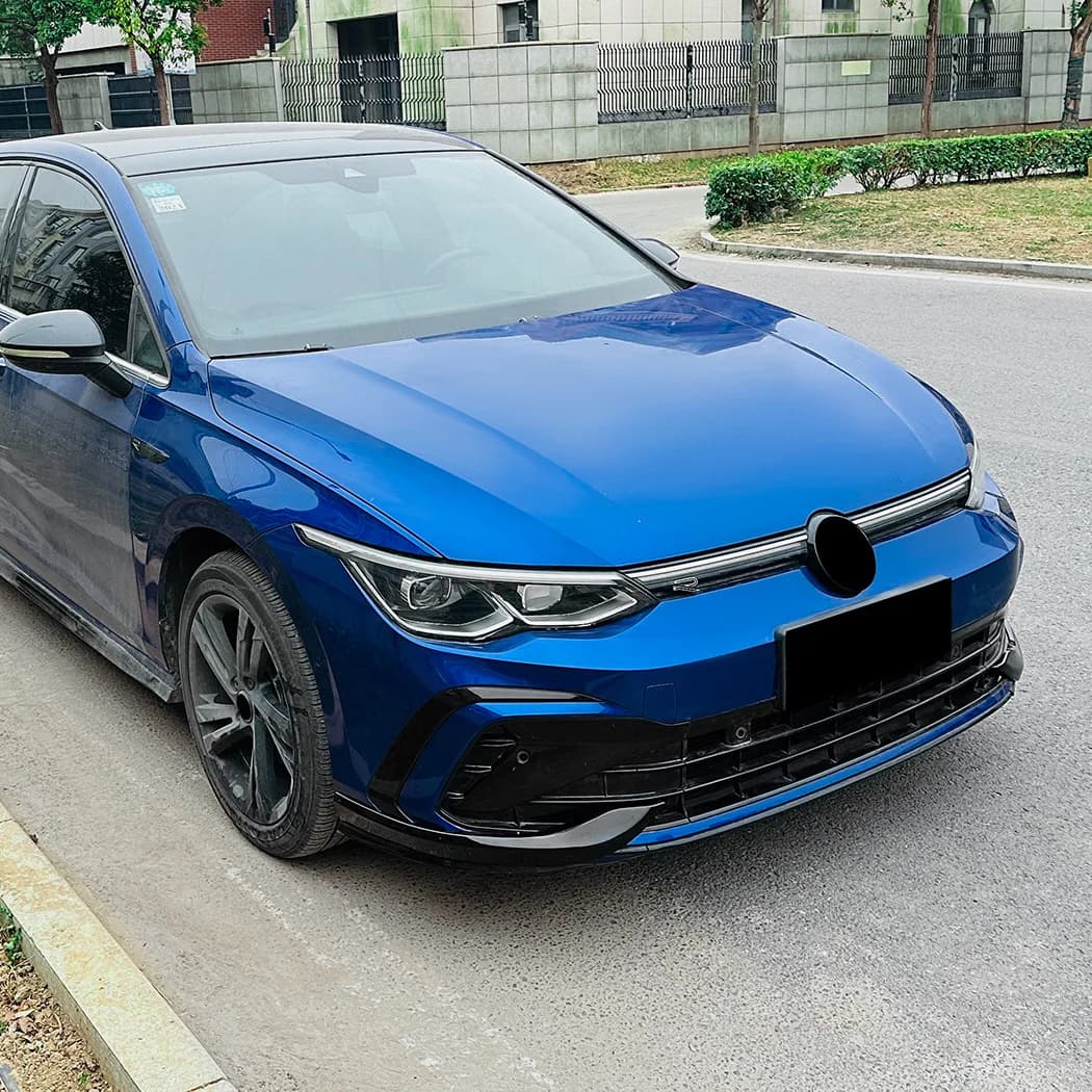 For VW Golf MK8 GTI Rline 2020-2024 Front Bumper Spoiler Wind Knife Side Skirt Front Lip Wind Air Knife Canards Splitter