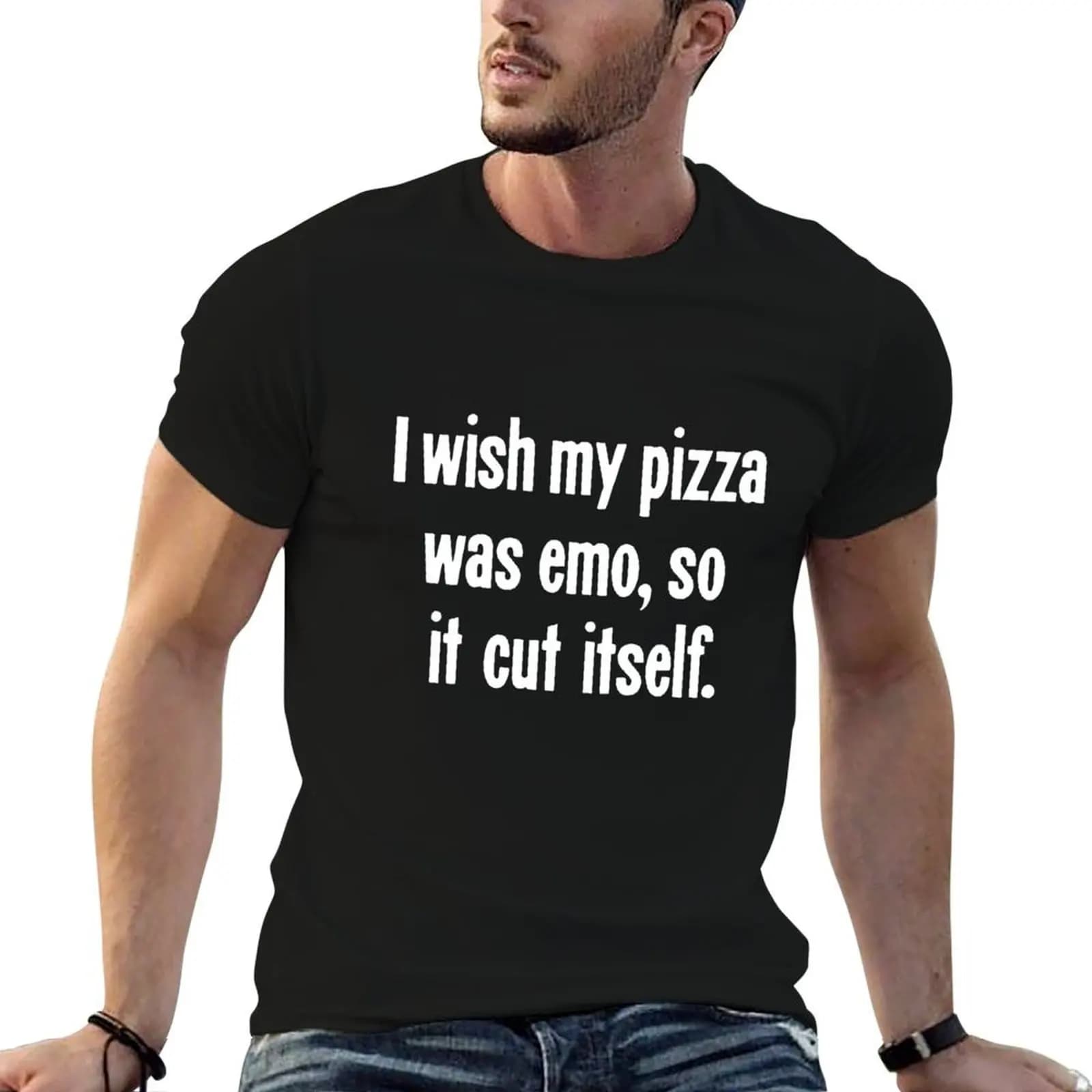 I Wish My Pizza Was Emo, So It Cut Itself T-Shirt fashion shirts heavyweights shirts men
