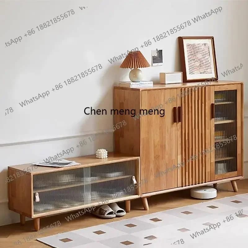 N138  Retro Design Shoe Cabinet Drawer Strong Dustproof Space Saving Shoe Cabinet Storage Solid Wood Armario De Zapatos Furnitur