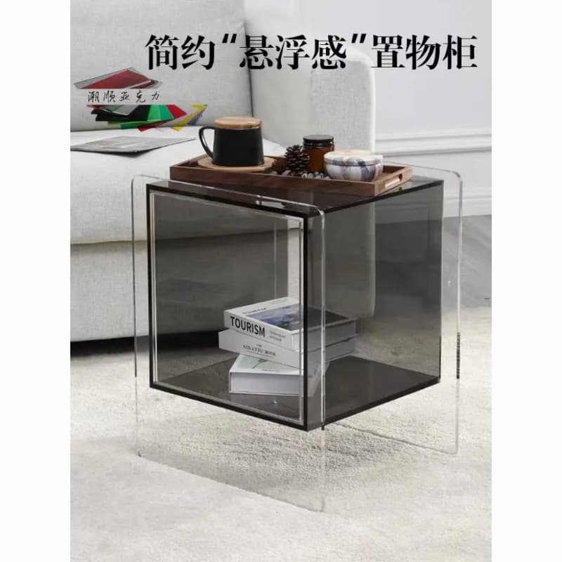 Acrylic Storage Simple Bedroom Bedside Table Modern Transparent Sofa Side Cabinet Small Apartment Storage Cabinet