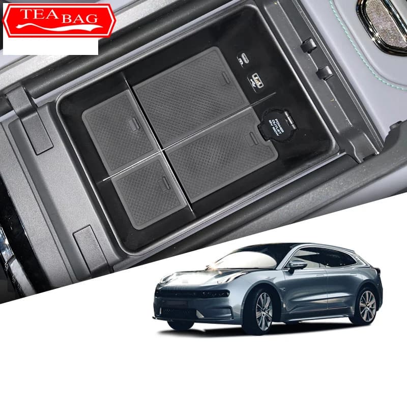 For Zeekr 001 2023 2024 Car Styling Center Console Organizer Storage Interior Armrest Storage Box Auto Modified Accessories