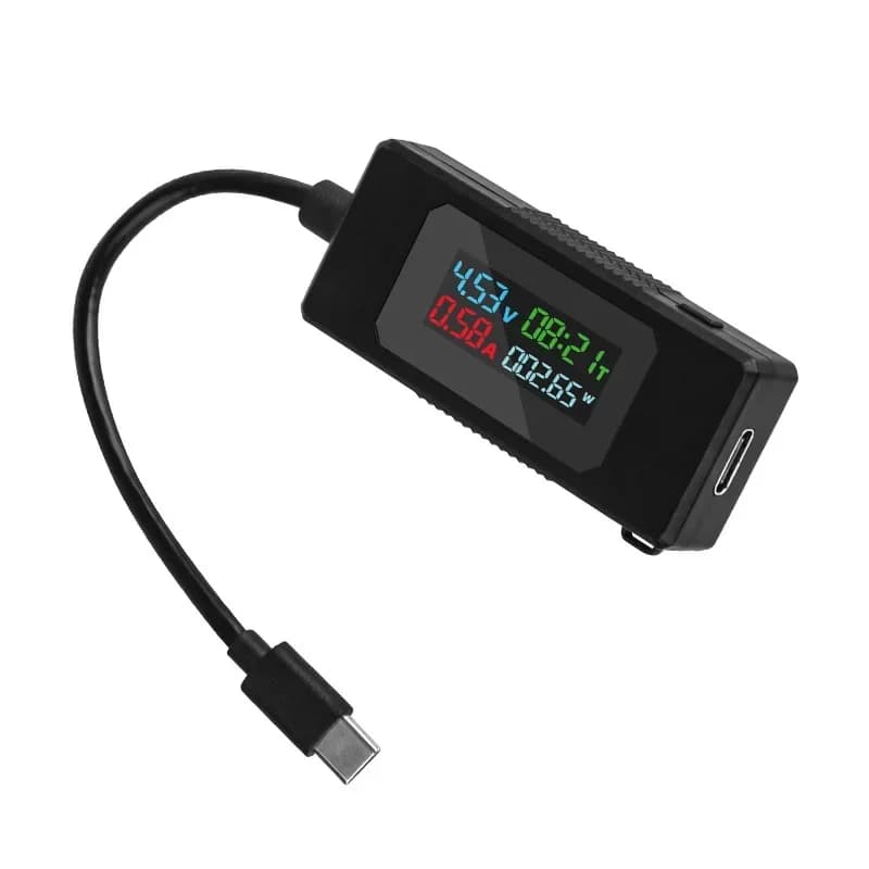 Type-C mobile phone charging tester current voltage detector charging power test multi-function color screen digital display