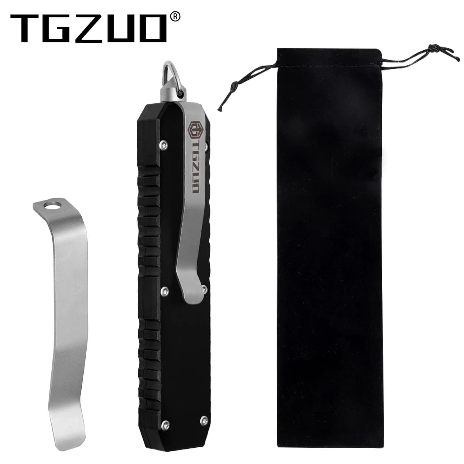 TGZUO Aluminum Alloy Handle Steel Blade Head Woodworking Outdoor Hand Tool With Clip BLACK