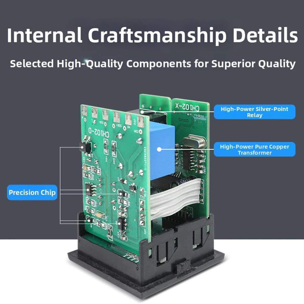 CH102 Digital PID Temperature Controller 220VAC 48x48mm for Precise and Reliable Temperature Control in Manufacturing