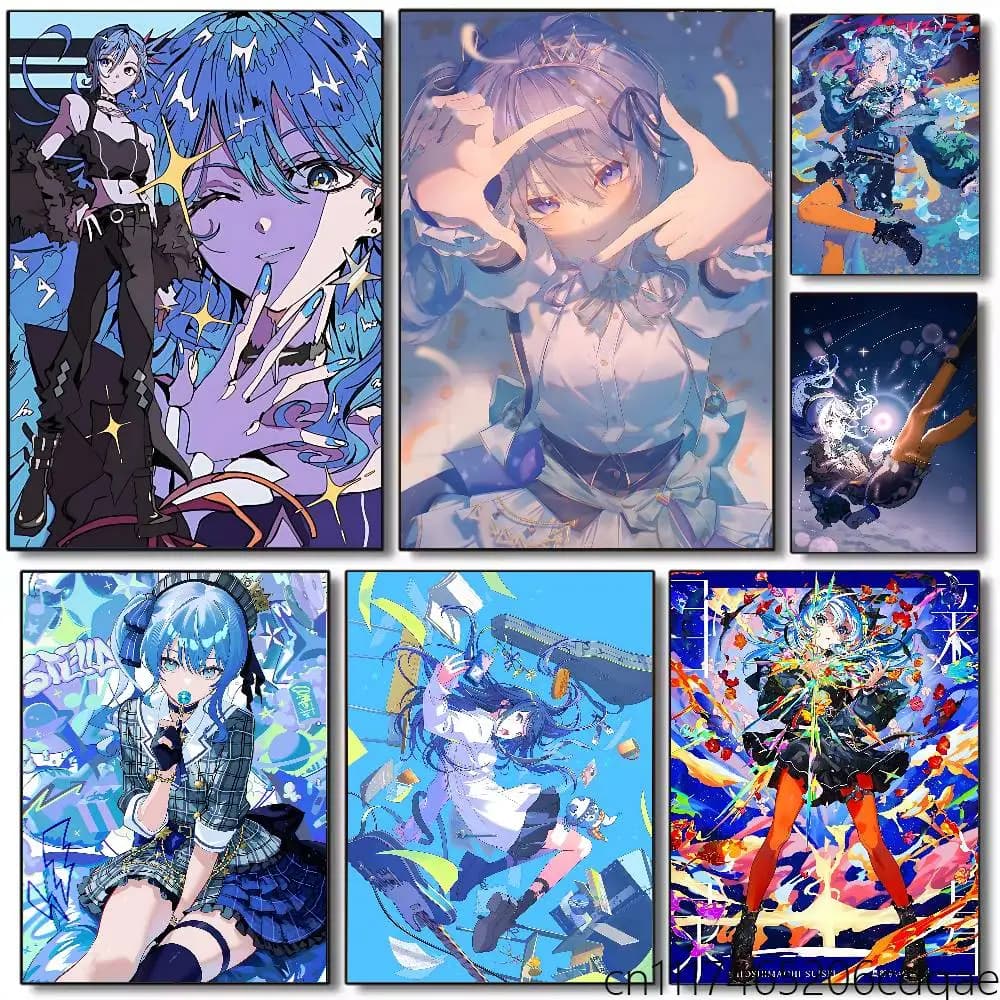 For Hoshimachi Suisei Poster Wall Art Posters, Texture Paintings, Ideal Gift for Room Decoration