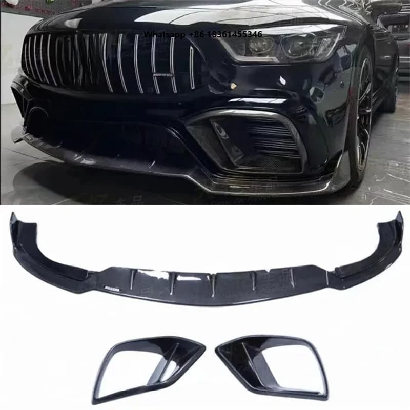 Real Carbon Fiber Front Bumper Lip Spoiler Kit