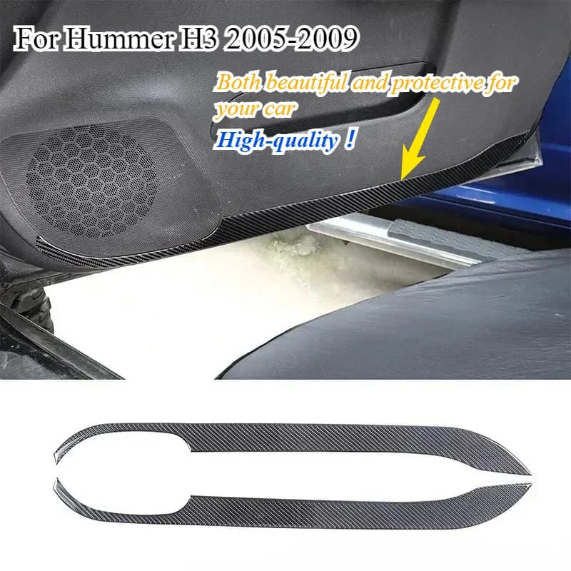 Fit For Hummer H3 2005-2009 Car Front Car Door Anti-Kick Panel Cover Trim Sticker Soft Carbon Fiber Interior Accessories
