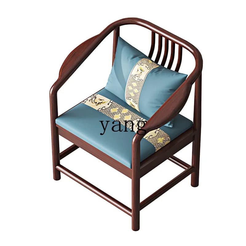 LMM new Chinese solid wood armchair tea table three-piece combination single chair