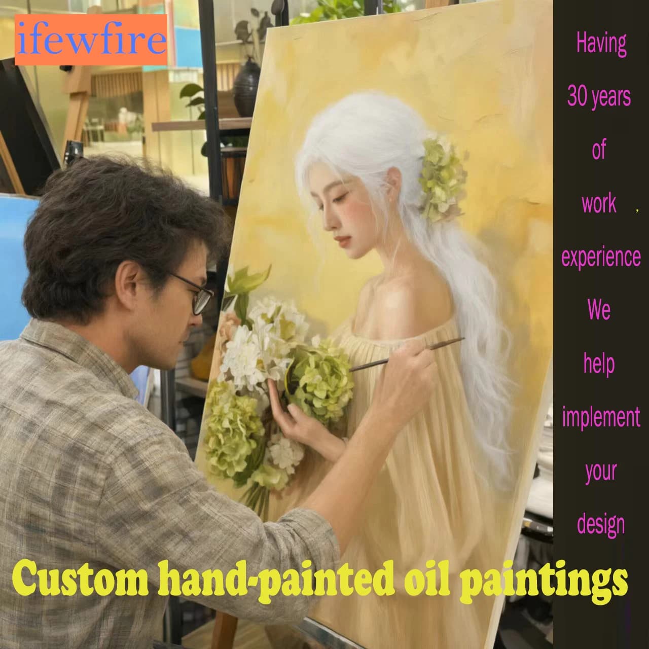 Customized Art Top Mural 100% Handmade Figure Oil Painting On Canvas Portrait Picture For Home Living Room Decor Wedding Display