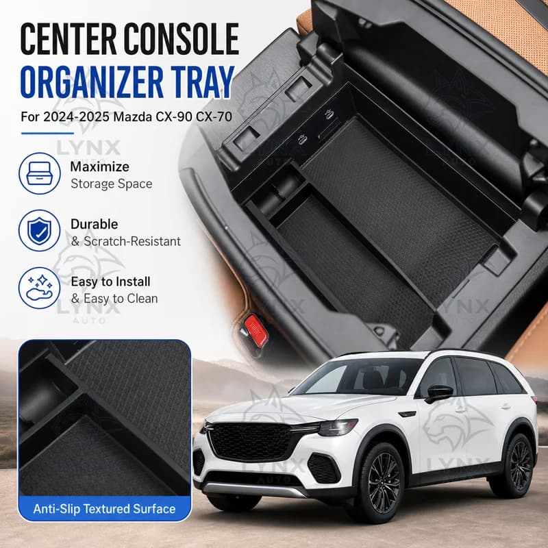 For 2024-2025 Mazda CX-90 CX-70 Center Console Storage Box Organizer Armrest Tray Insert Car Modification Accessories