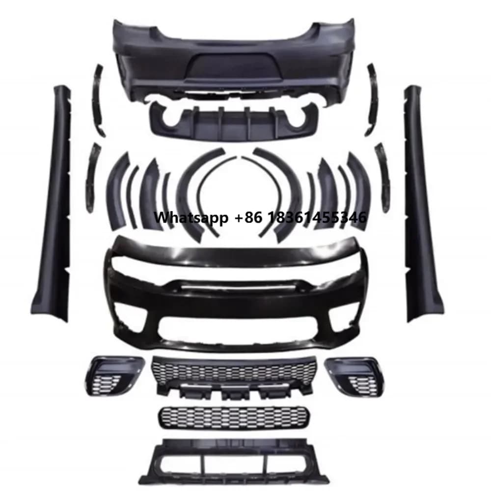 For  challenger 2008-2023 Modified Eyebrow Side Skirt Front Rear Lip Trim Body Kit Front Rear Bumper Grille Mask Assembly