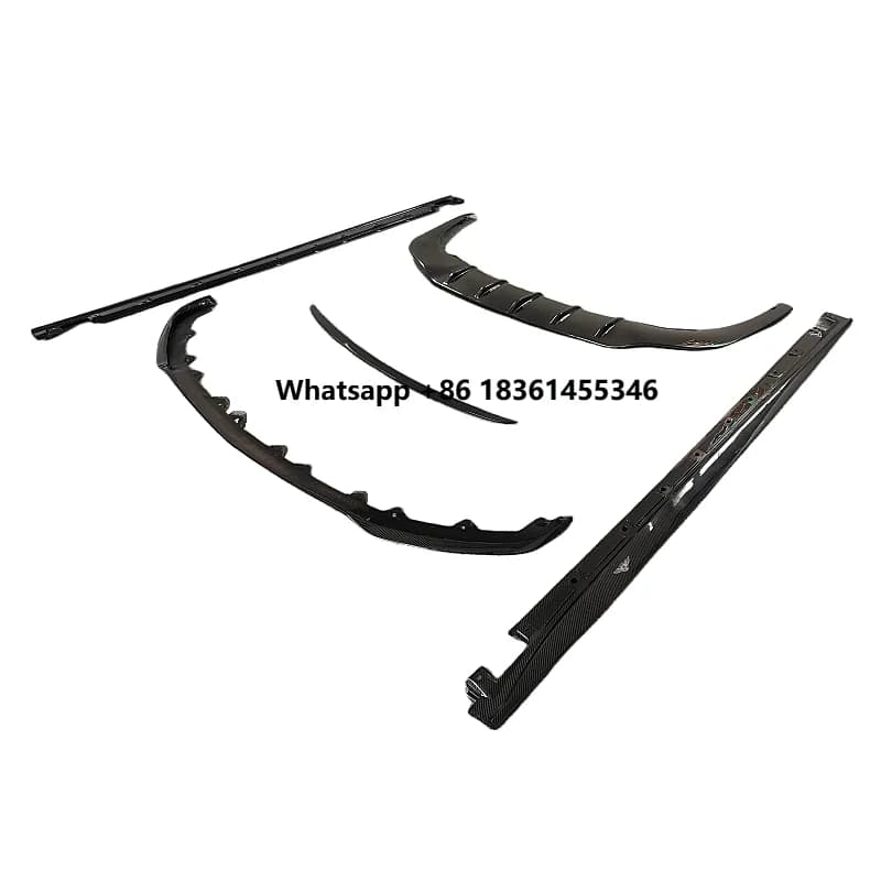 for Flying Spur Car Carbon Fiber W12 Style Body Kit Front and Rear Diffuser Lip Spoiler Side Skirt Body Kit