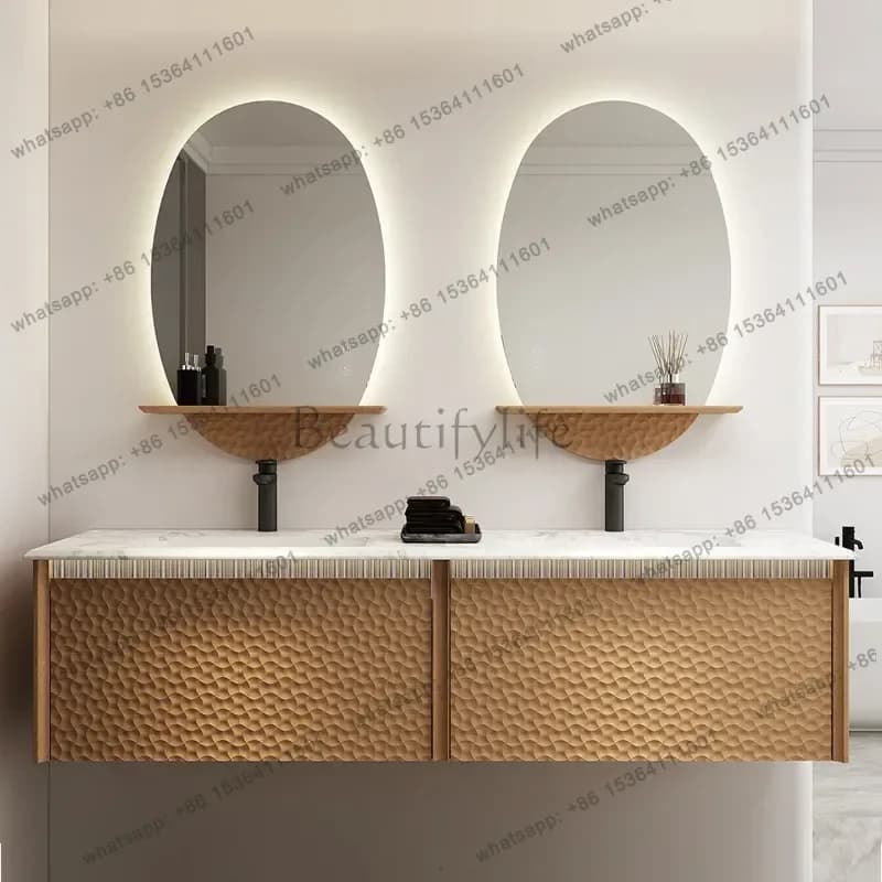Marble basin, modern wind bathroom cabinet, combined bathroom, washbasin, wash basin cabinet