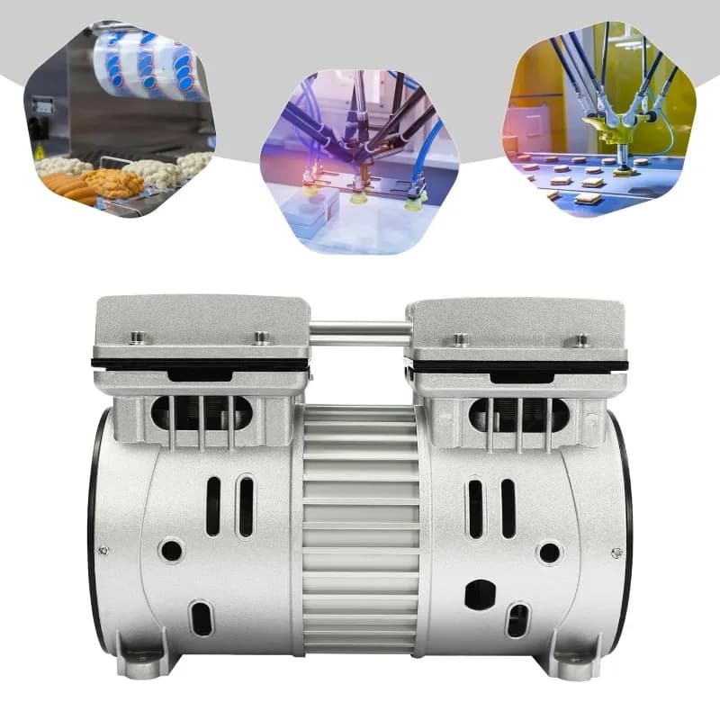 with 110V 8Bar 1700rpm Oil- Silent Air Pump 550W and 800W Air Compressor Head Silver Small Air Pump Head Motor