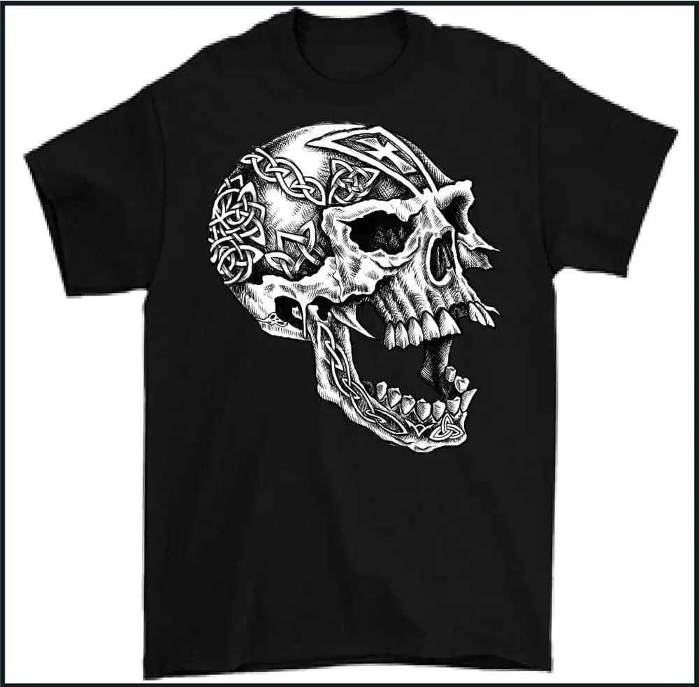 Nordic warriors Skull Medieval Celtic Warrior Valhalla Biker Gym Men T-Shirt Short Sleeve Casual Cotton O-Neck T Shirts