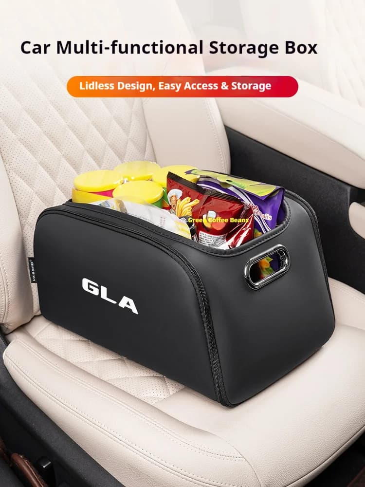 Car Trunk Organizer Box Storage Bag with Built-in Pocket Leather Material Waterproof Anti For Mercedes-Benz GLA Auto Accessories