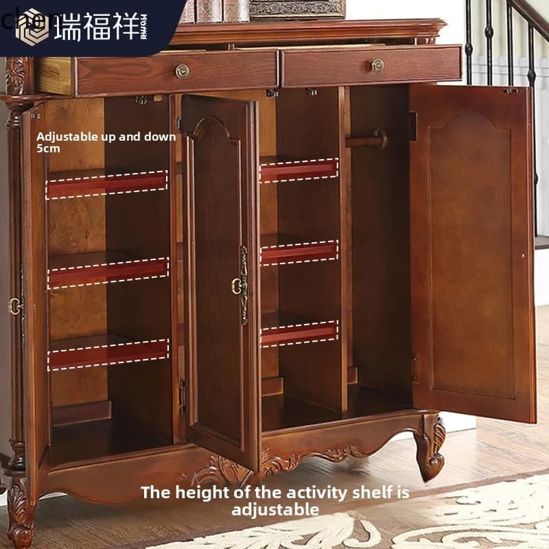 YFY  Solid Wood Shoe Cabinet Multi-Specification Household Doorway Large Capacity Storage Cabinet Multi-Layer Entrance Cabinet