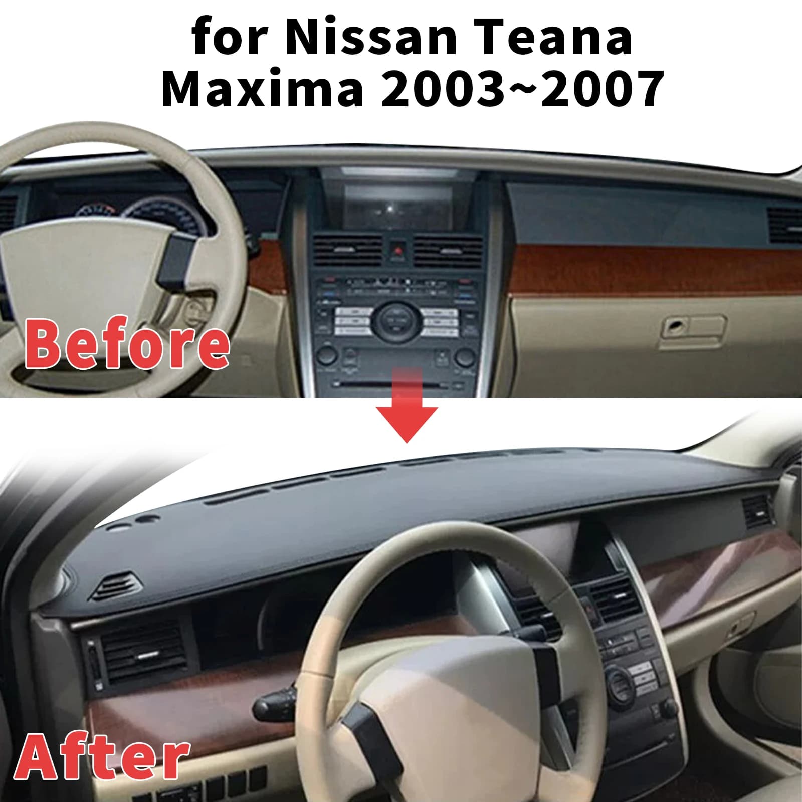 for Nissan Teana J31 2003-2007 Maxima Dashboard Cover Sun Shade Protector Dashmat Anti-Glare UV Block Carpet Mat Dash Mat