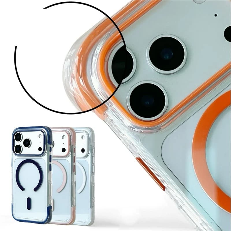 Original Airbag Anti-drop Clear Magnetic Suction Case For iPhone 17Pro 16 16Pro 17Pro Max for Magsafe Wireless Charging Cover