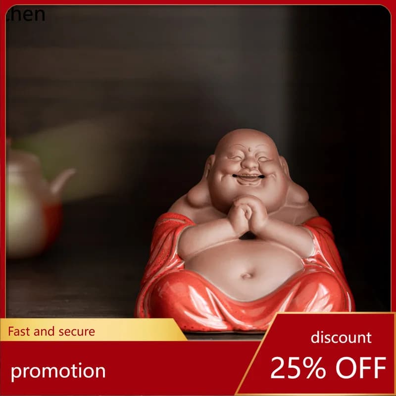 Cz1 red ceramic  statue living room crafts desktop decoration purple clay tea pet bring in wealth and treasure ornaments