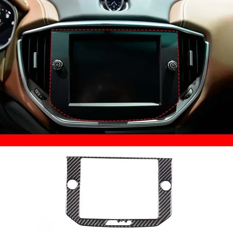 For Maserati Ghibli 2014-2015 soft carbon fiber car styling navigation screen decorative frame sticker car interior accessories