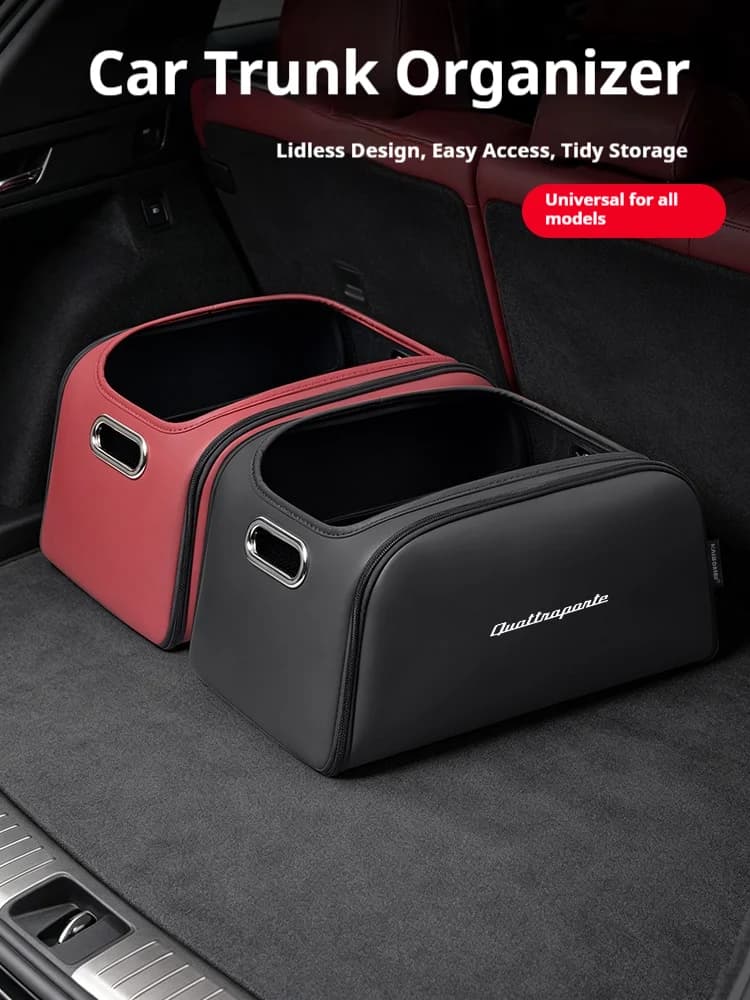 Car Trunk Organizer Box Storage Bag with Built-in Pocket Leather Material Waterproof Anti For Maserati Quattroporte Accessories