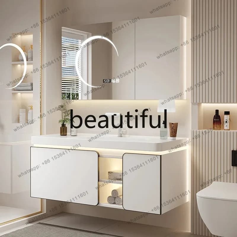Salon Partition Bathroom Cabinets Vintage Vanity Drawer Storage Bathroom Cabinets Light Mirrors Mobile Lavatrice Furnitu