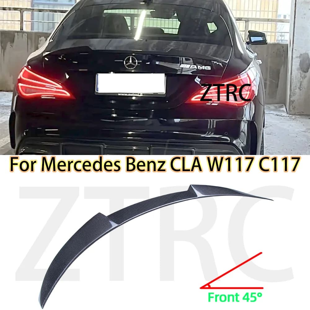 Car Spoiler For Mercedes Benz CLA W117 C117 CS Style Real carbon fiber material Rear Spoiler Trunk wing 2013-2019